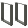 Nogi do stolika kawowego w kształcie litery U 2 szt. Antracyt 50x(42-43) cm Stal