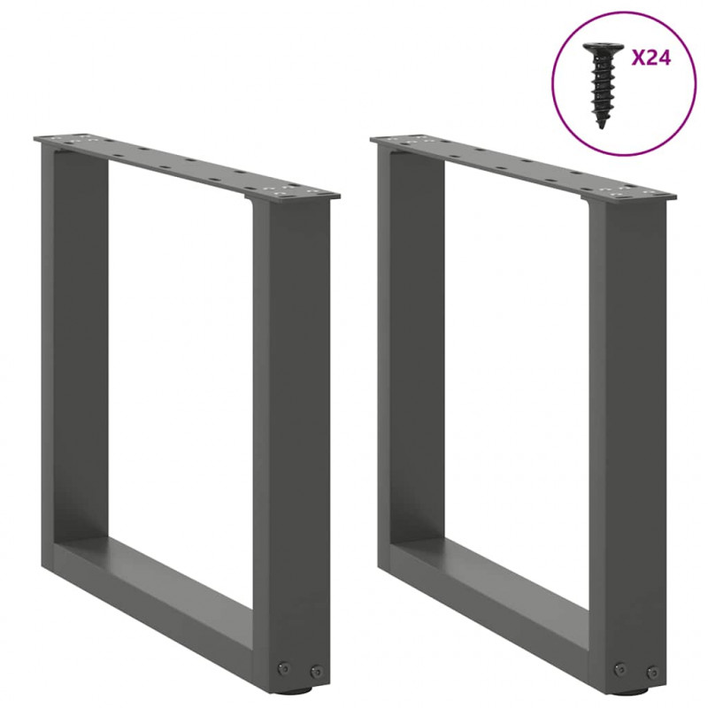 Nogi do stolika kawowego w kształcie litery U 2 szt. Antracyt 50x(42-43) cm Stal