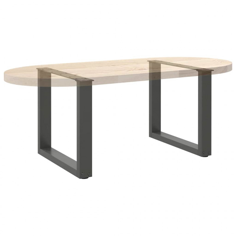 Nogi do stolika kawowego w kształcie litery U 2 szt. Antracyt 50x(42-43) cm Stal