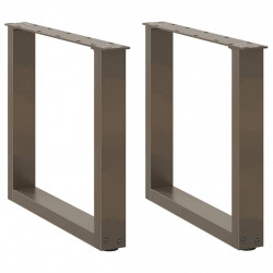 Nogi do stolika kawowego w kształcie litery U 2 szt. Naturalna stal 50x(42-43) cm Stal