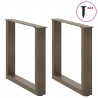 Nogi do stolika kawowego w kształcie litery U 2 szt. Naturalna stal 50x(42-43) cm Stal