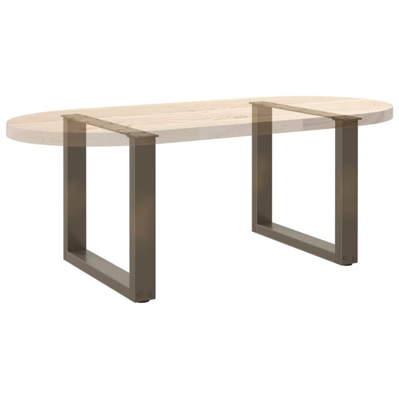 Nogi do stolika kawowego w kształcie litery U 2 szt. Naturalna stal 50x(42-43) cm Stal