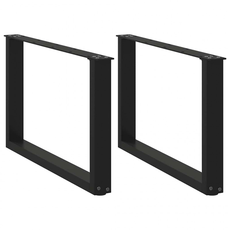 Nogi do stolika kawowego w kształcie litery U 2 szt. Czarne 60x(42-43) cm Stal