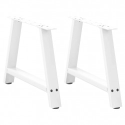 Nogi do stolika kawowego w kształcie litery A 2 szt. Białe 70x(42-43) cm Stal