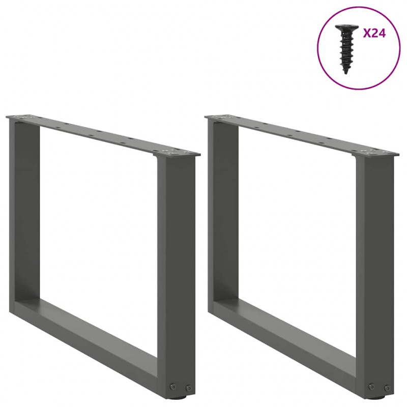 Nogi do stolika kawowego w kształcie litery U 2 szt. Antracyt 60x(42-43) cm Stal