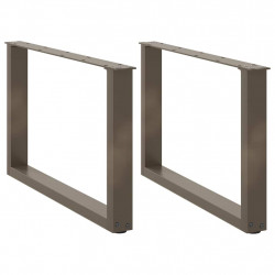 Nogi do stolika kawowego w kształcie litery U 2 szt. Naturalna stal 60x(42-43) cm Stal
