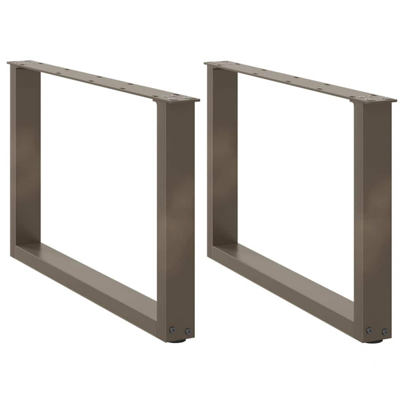 Nogi do stolika kawowego w kształcie litery U 2 szt. Naturalna stal 60x(42-43) cm Stal