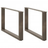 Nogi do stolika kawowego w kształcie litery U 2 szt. Naturalna stal 60x(42-43) cm Stal