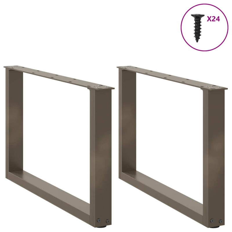 Nogi do stolika kawowego w kształcie litery U 2 szt. Naturalna stal 60x(42-43) cm Stal