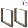 Nogi do stolika kawowego w kształcie litery U 2 szt. Naturalna stal 60x(42-43) cm Stal
