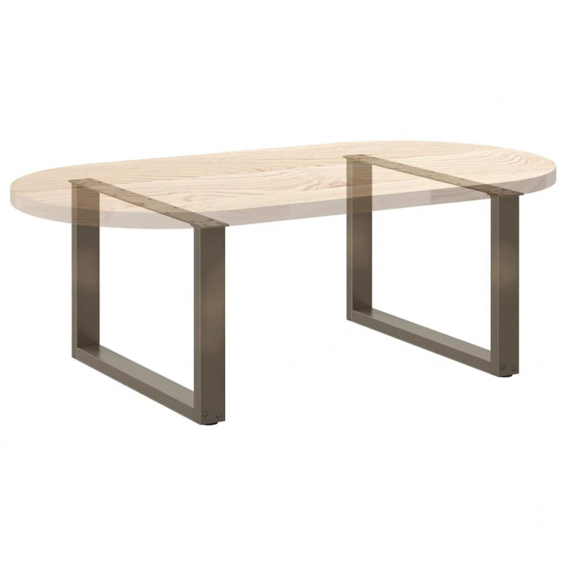 Nogi do stolika kawowego w kształcie litery U 2 szt. Naturalna stal 60x(42-43) cm Stal