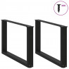 Nogi do stolika kawowego w kształcie litery U 2 szt. Czarne 70x(42-43) cm Stal