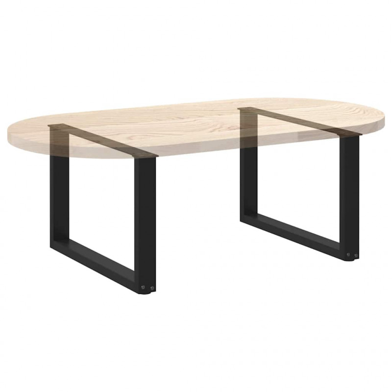 Nogi do stolika kawowego w kształcie litery U 2 szt. Czarne 70x(42-43) cm Stal