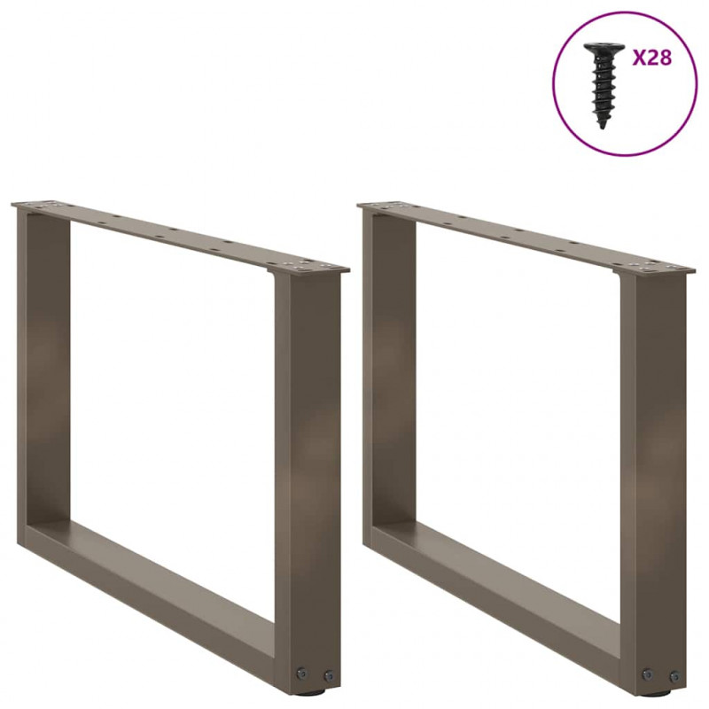 Nogi do stolika kawowego w kształcie litery U 2 szt. Naturalna stal 70x(42-43) cm Stal