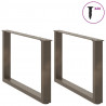 Nogi do stolika kawowego w kształcie litery U 2 szt. Naturalna stal 70x(42-43) cm Stal