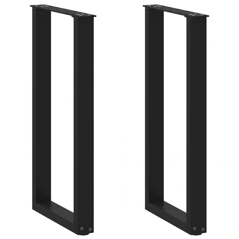 Nogi do stołu konsolowego w kształcie litery U 2 szt. Czarne 28x(72-73) cm Stal