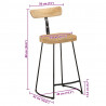 Hokery barowe 2 szt. 49x43x88 cm Drewno lite Mango