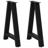 Nogi do stołu jadalnego w kształcie litery A 2 szt. Czarne 60x(72-73) cm Stal