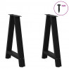 Nogi do stołu jadalnego w kształcie litery A 2 szt. Czarne 60x(72-73) cm Stal