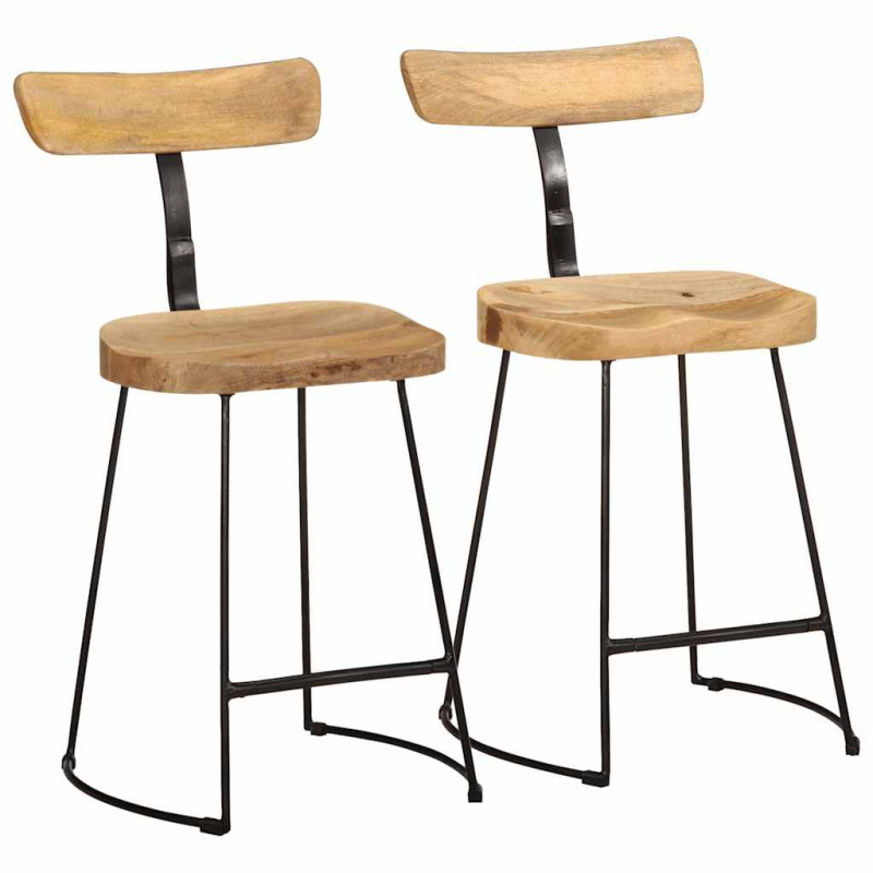 Hokery barowe 2 szt. 49x43x79 cm Drewno lite Mango