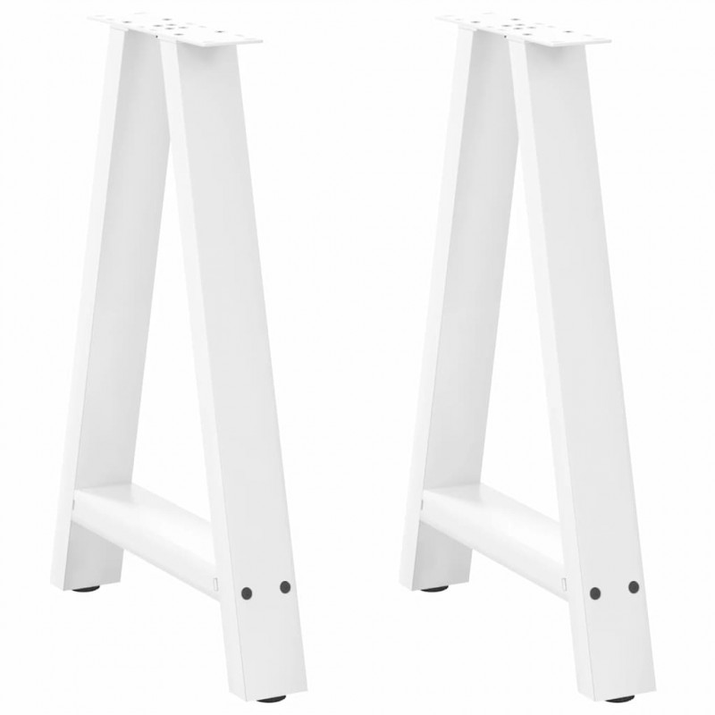 Nogi do stołu jadalnego w kształcie litery A 2 szt. Białe 60x(72-73) cm Stal