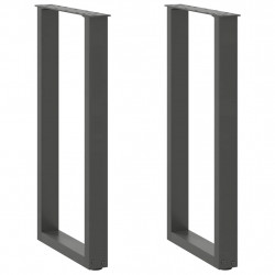 Nogi do stołu konsolowego w kształcie litery U 2 szt. Antracyt 28x(72-73) cm Stal