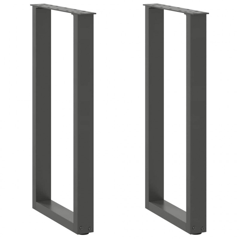 Nogi do stołu konsolowego w kształcie litery U 2 szt. Antracyt 28x(72-73) cm Stal