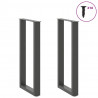Nogi do stołu konsolowego w kształcie litery U 2 szt. Antracyt 28x(72-73) cm Stal