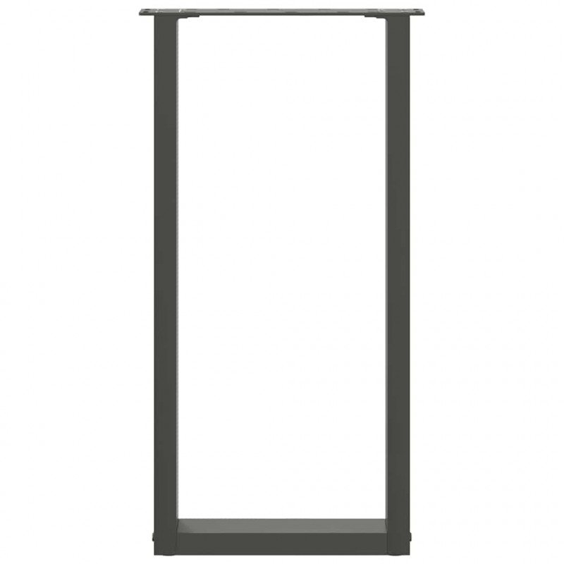 Nogi do stołu konsolowego w kształcie litery U 2 szt. Antracyt 28x(72-73) cm Stal