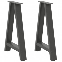 Nogi do stołu jadalnego w kształcie litery A 2 szt. Antracyt 60x(72-73) cm Stal