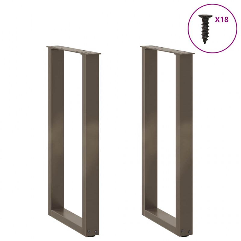 Nogi do stołu konsolowego w kształcie litery U 2 szt. Naturalna stal 28x(72-73) cm Stal