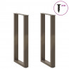 Nogi do stołu konsolowego w kształcie litery U 2 szt. Naturalna stal 28x(72-73) cm Stal