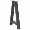 Nogi do stołu jadalnego w kształcie litery A 2 szt. Antracyt 60x(72-73) cm Stal
