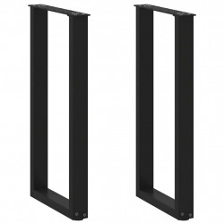 Nogi do stołu konsolowego w kształcie litery U 2 szt. Czarne 38x(72-73) cm Stal