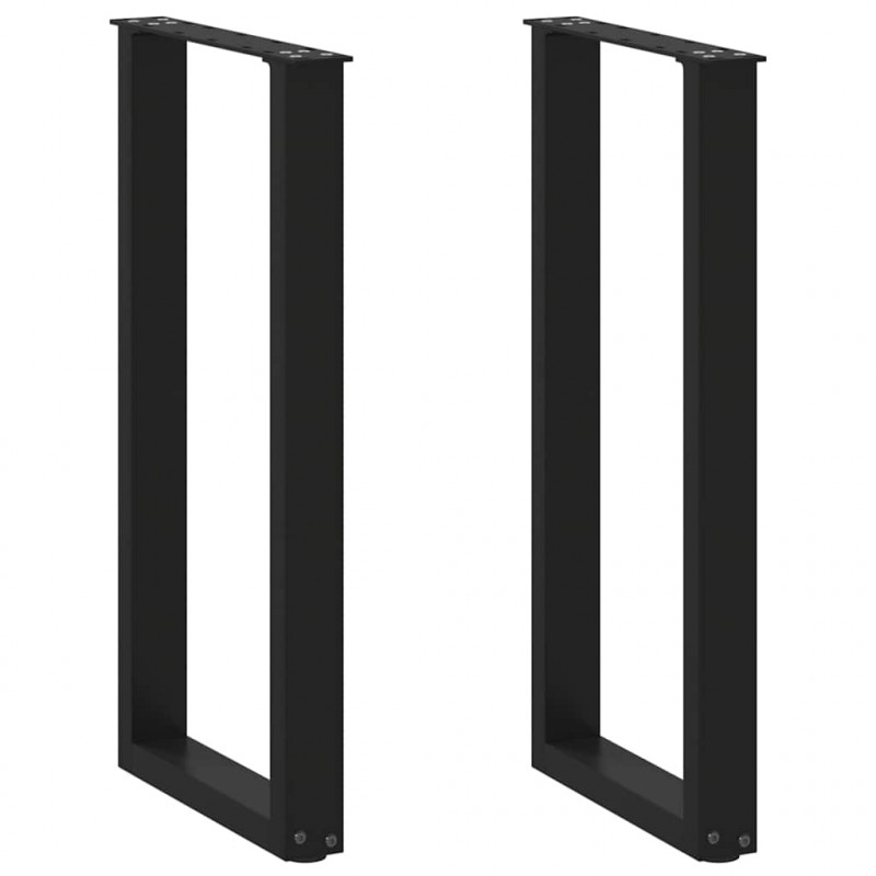 Nogi do stołu konsolowego w kształcie litery U 2 szt. Czarne 38x(72-73) cm Stal
