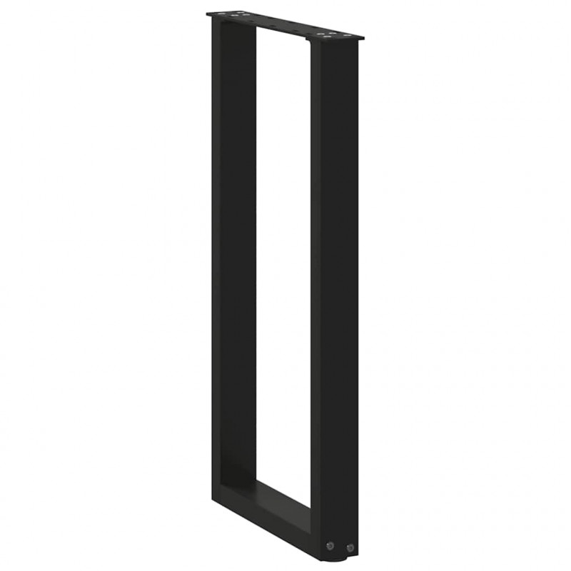 Nogi do stołu konsolowego w kształcie litery U 2 szt. Czarne 38x(72-73) cm Stal