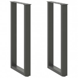Nogi do stołu konsolowego w kształcie litery U 2 szt. Antracyt 38x(72-73) cm Stal