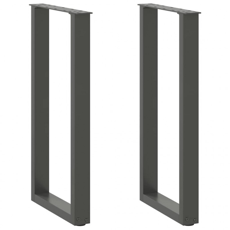 Nogi do stołu konsolowego w kształcie litery U 2 szt. Antracyt 38x(72-73) cm Stal