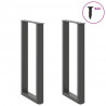 Nogi do stołu konsolowego w kształcie litery U 2 szt. Antracyt 38x(72-73) cm Stal