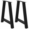 Nogi do stołu jadalnego w kształcie litery A 2 szt. Czarne 70x(72-73) cm Stal