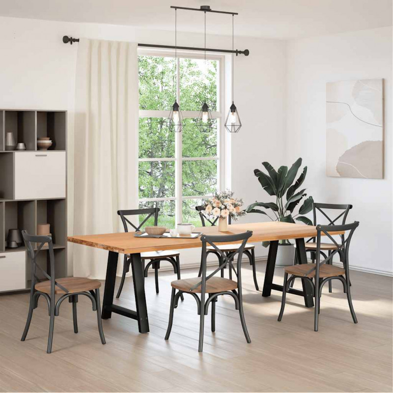 Nogi do stołu jadalnego w kształcie litery A 2 szt. Czarne 70x(72-73) cm Stal