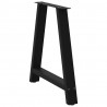 Nogi do stołu jadalnego w kształcie litery A 2 szt. Czarne 70x(72-73) cm Stal