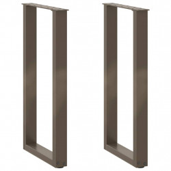 Nogi do stołu konsolowego w kształcie litery U 2 szt. Naturalna stal 38x(72-73) cm Stal