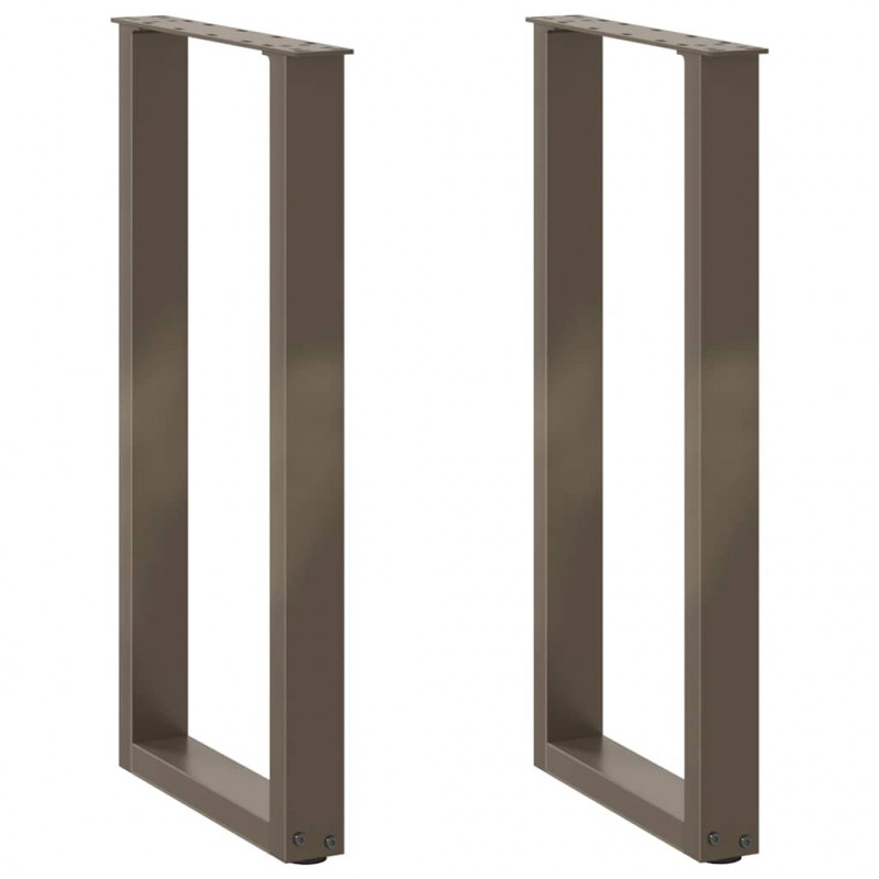 Nogi do stołu konsolowego w kształcie litery U 2 szt. Naturalna stal 38x(72-73) cm Stal