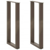 Nogi do stołu konsolowego w kształcie litery U 2 szt. Naturalna stal 38x(72-73) cm Stal