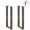 Nogi do stołu konsolowego w kształcie litery U 2 szt. Naturalna stal 38x(72-73) cm Stal