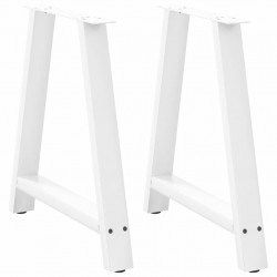 Nogi do stołu jadalnego w kształcie litery A 2 szt. Białe 70x(72-73) cm Stal