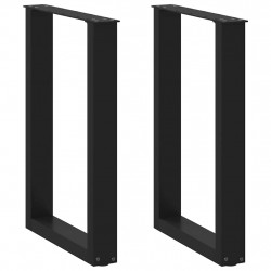 Nogi do stołu jadalnego w kształcie litery U 2 szt. Czarne 50x(72-73) cm Stal