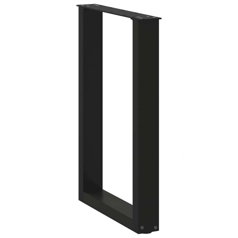 Nogi do stołu jadalnego w kształcie litery U 2 szt. Czarne 50x(72-73) cm Stal