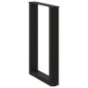 Nogi do stołu jadalnego w kształcie litery U 2 szt. Czarne 50x(72-73) cm Stal